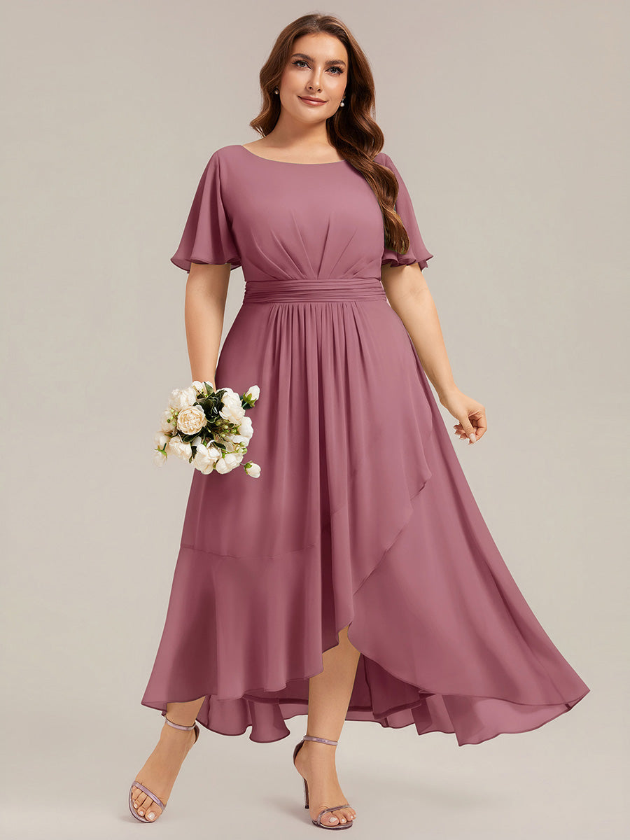 pretty SAGE|Plus Size Ruched Chiffon Bridesmaid Dress