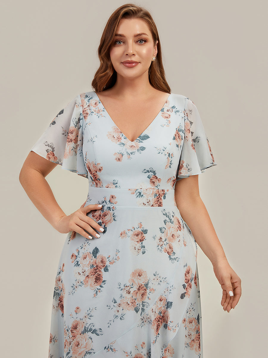 Plus Size Ruched Chiffon Bridesmaid Dress