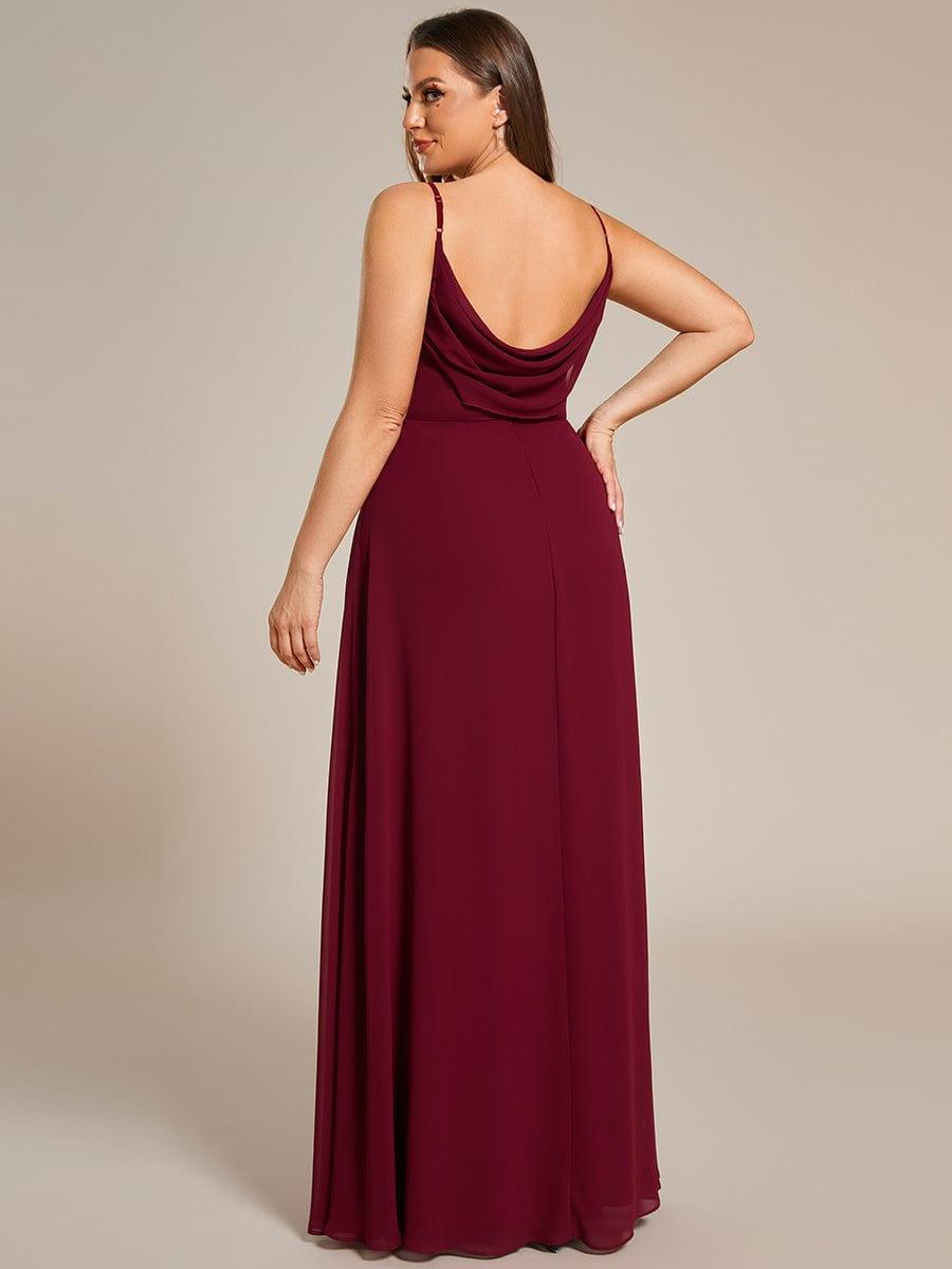 pretty NOVA|Plus Size Draped Back Criss-Cross Chiffon A-Line Bridesmaid Dress