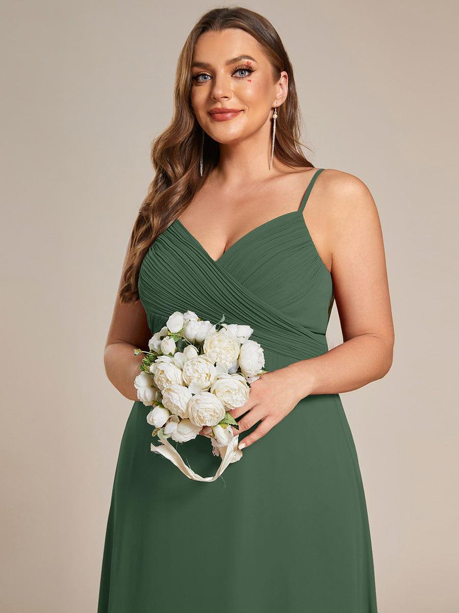 pretty NOVA|Plus Size Draped Back Criss-Cross Chiffon A-Line Bridesmaid Dress