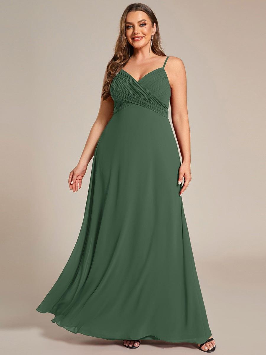 pretty NOVA|Plus Size Draped Back Criss-Cross Chiffon A-Line Bridesmaid Dress