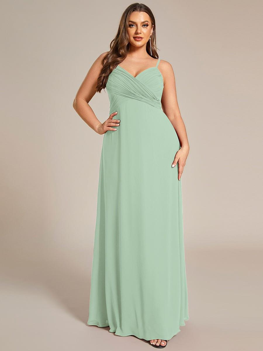 pretty NOVA|Plus Size Draped Back Criss-Cross Chiffon A-Line Bridesmaid Dress