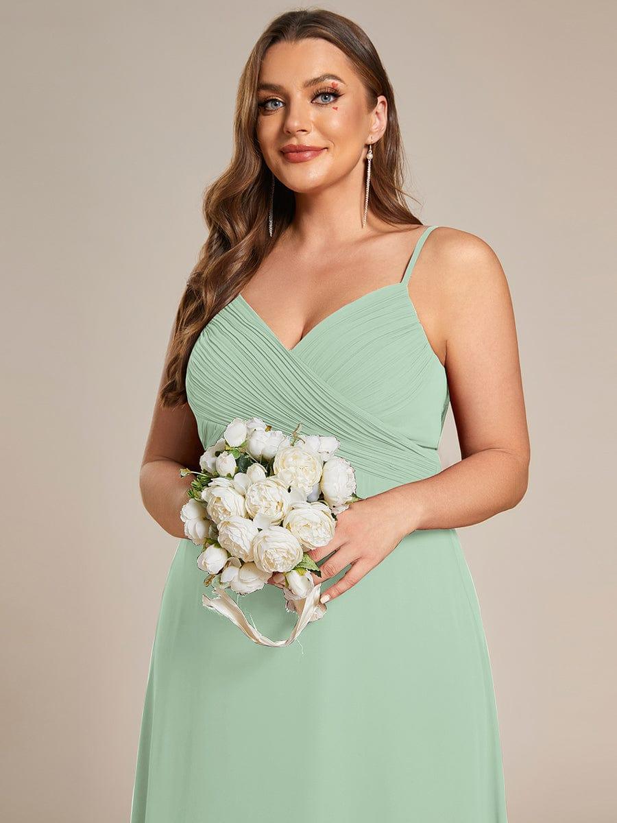 pretty NOVA|Plus Size Draped Back Criss-Cross Chiffon A-Line Bridesmaid Dress