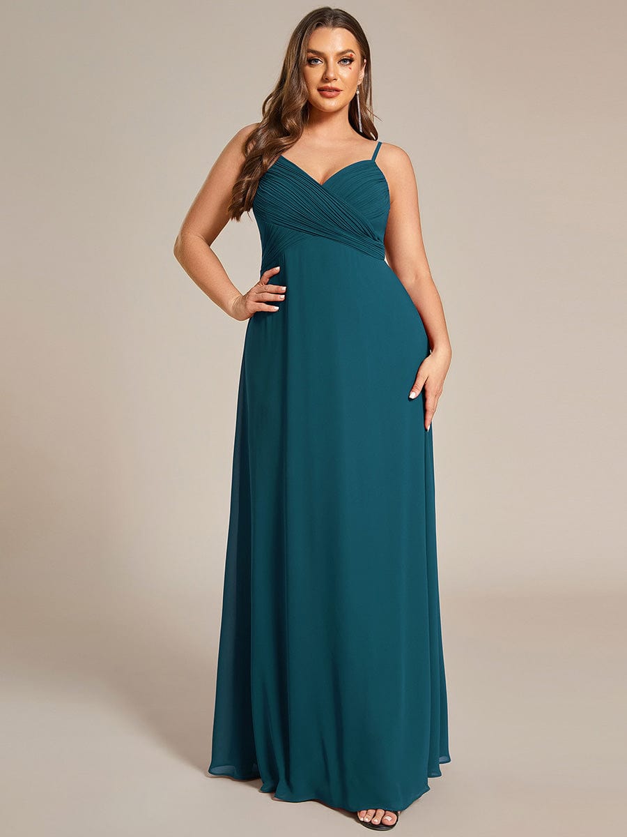 pretty NOVA|Plus Size Draped Back Criss-Cross Chiffon A-Line Bridesmaid Dress