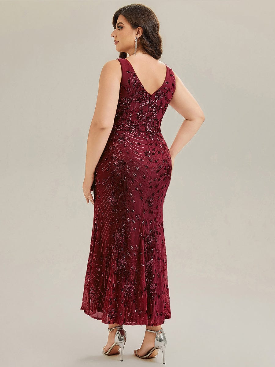 pretty JUNIPER|Plus Size Bodycon Sequin Slit Wedding Guest Dress