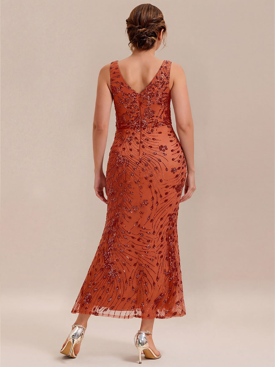 pretty JUNIPER| Plus Size Knotted Sequin Formal Evening Dress