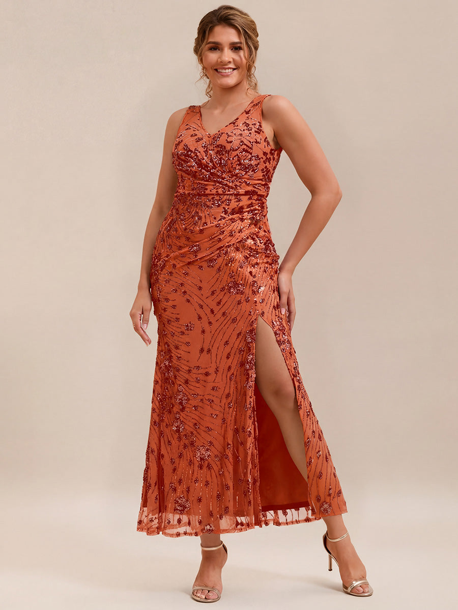pretty JUNIPER| Plus Size Knotted Sequin Formal Evening Dress
