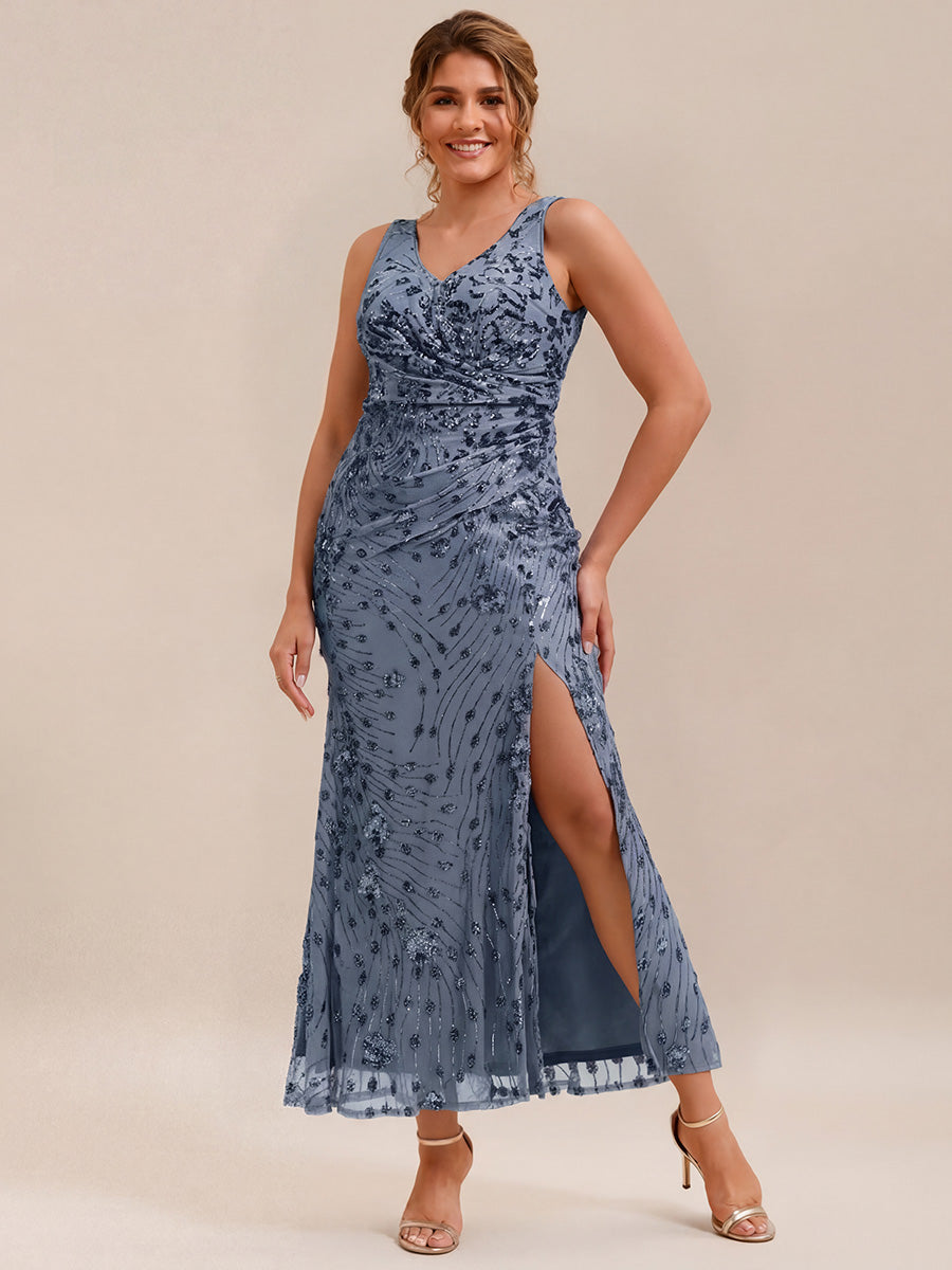 pretty JUNIPER| Plus Size Knotted Sequin Formal Evening Dress