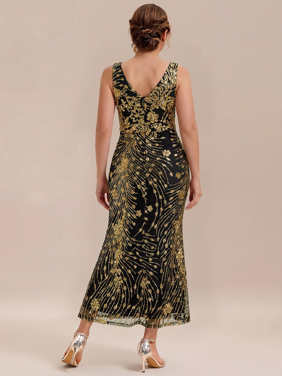pretty JUNIPER| Plus Size Knotted Sequin Formal Evening Dress