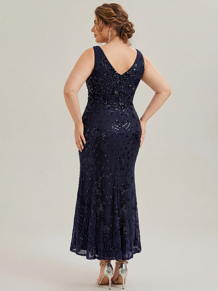 pretty JUNIPER|Plus Size Bodycon Sequin Slit Wedding Guest Dress