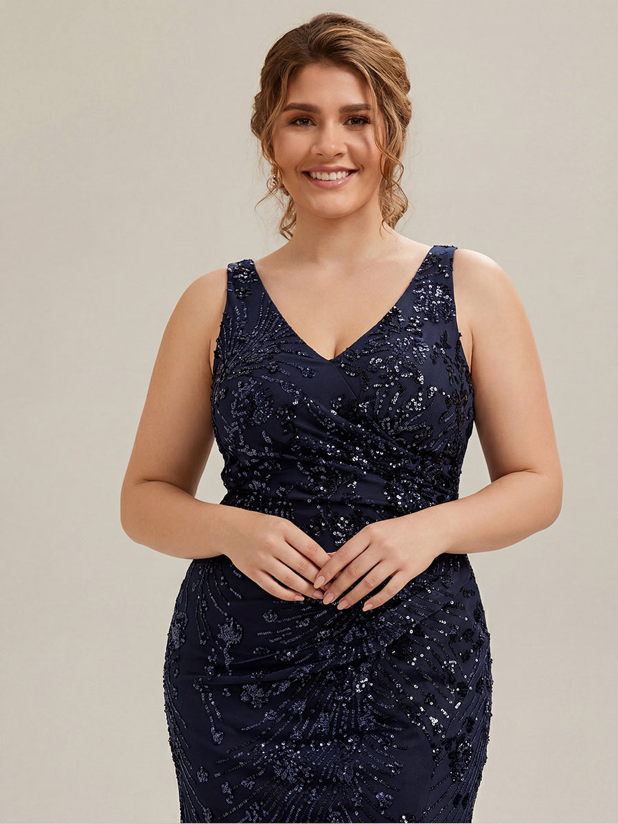 pretty JUNIPER|Plus Size Bodycon Sequin Slit Wedding Guest Dress