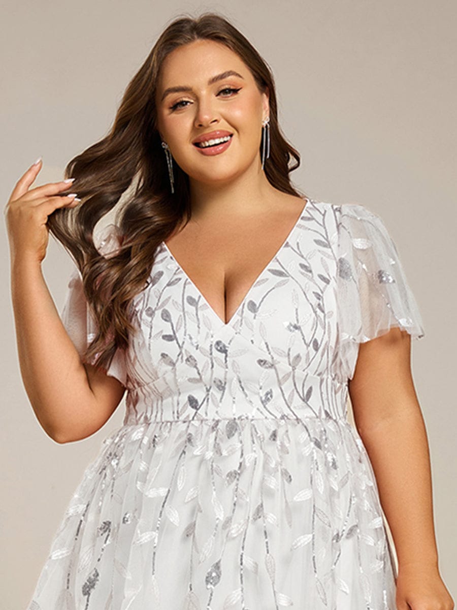 pretty SIMONE|Plus Size Sparkly Midi Cocktail Dress