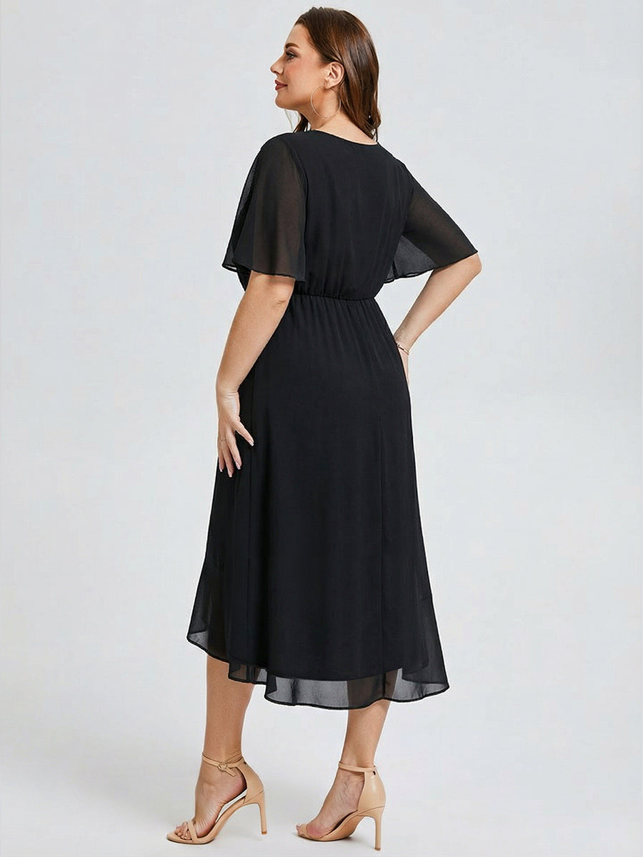 pretty FLORENCIA|Plus Size Midi Printed Mermaid Chiffon Dress