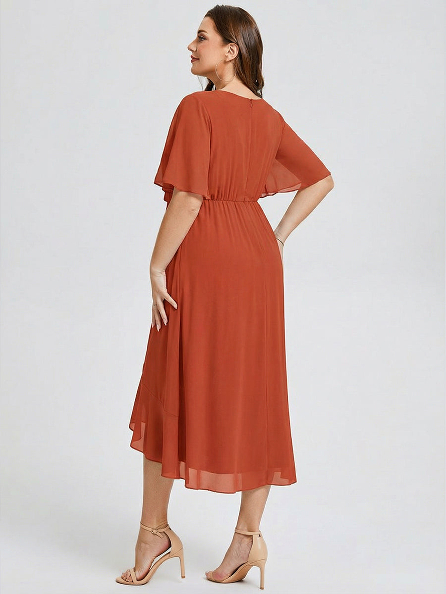 pretty FLORENCIA|Plus Size Midi Printed Mermaid Chiffon Dress