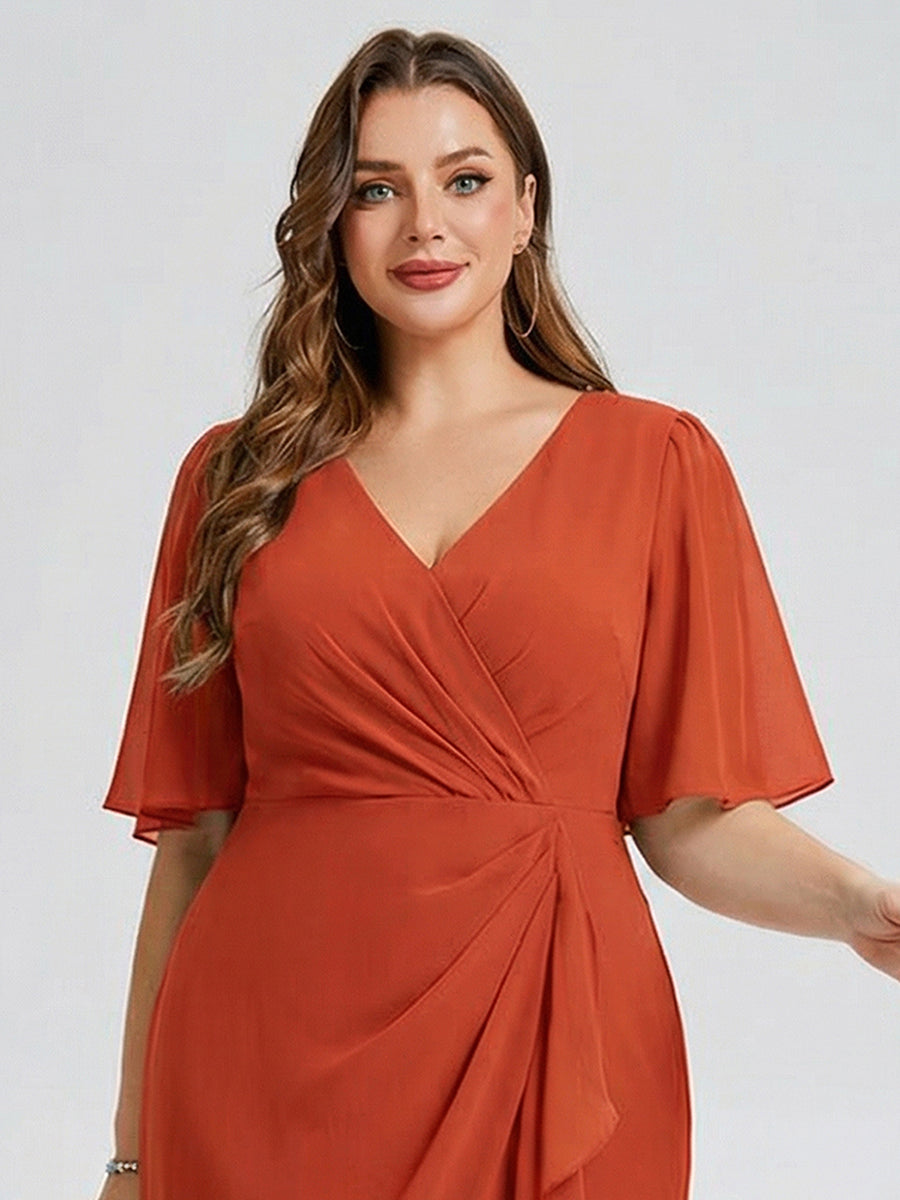 pretty FLORENCIA|Plus Size Midi Printed Mermaid Chiffon Dress