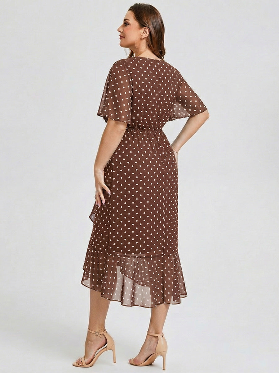 pretty FLORENCIA|Plus Size Midi Printed Mermaid Chiffon Dress