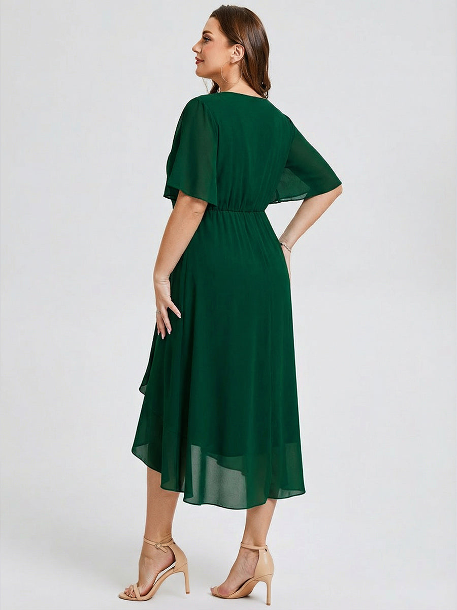 pretty FLORENCIA|Plus Size Midi Printed Mermaid Chiffon Dress