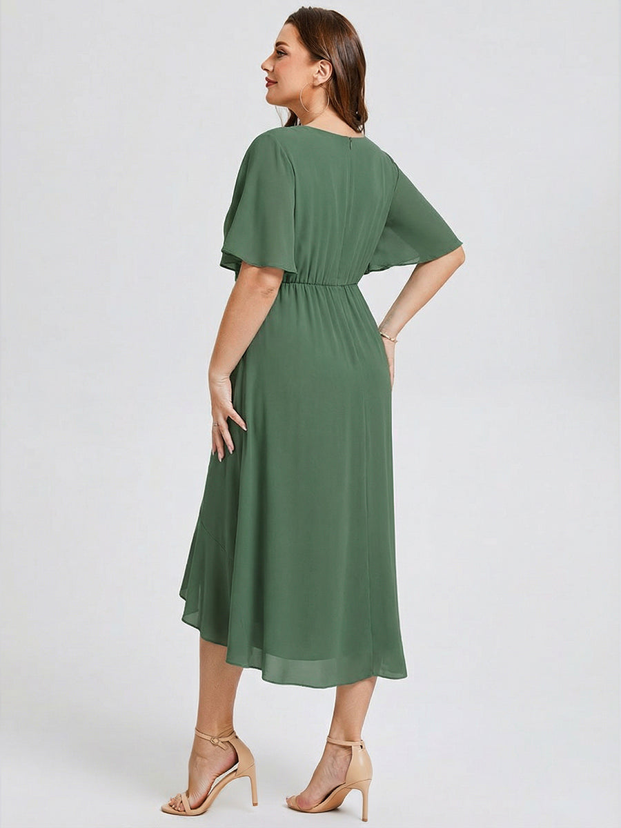 pretty FLORENCIA|Plus Size Midi Printed Mermaid Chiffon Dress