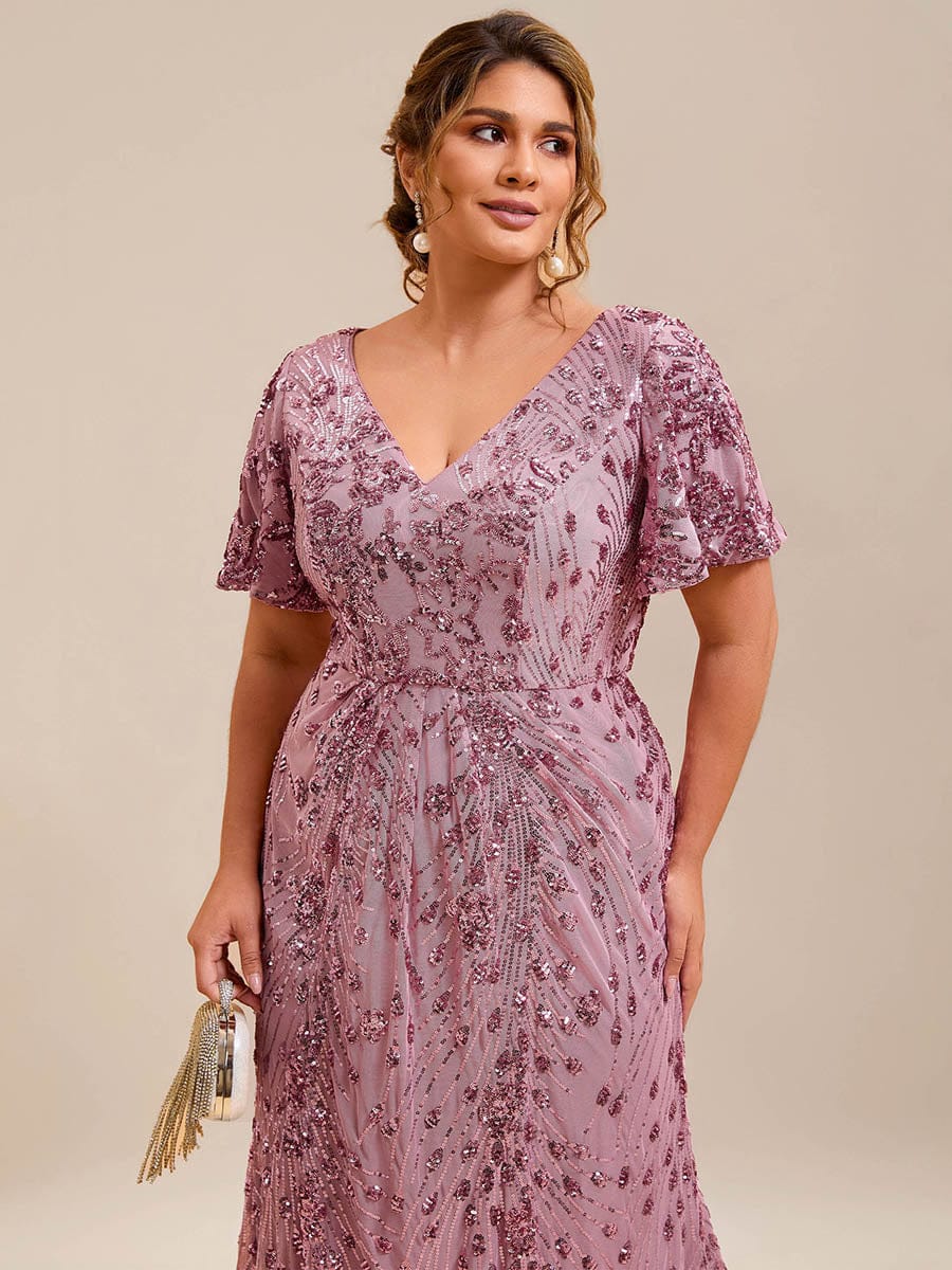 pretty PALMER|Plus Size Sequin Mermaid Formal Dress