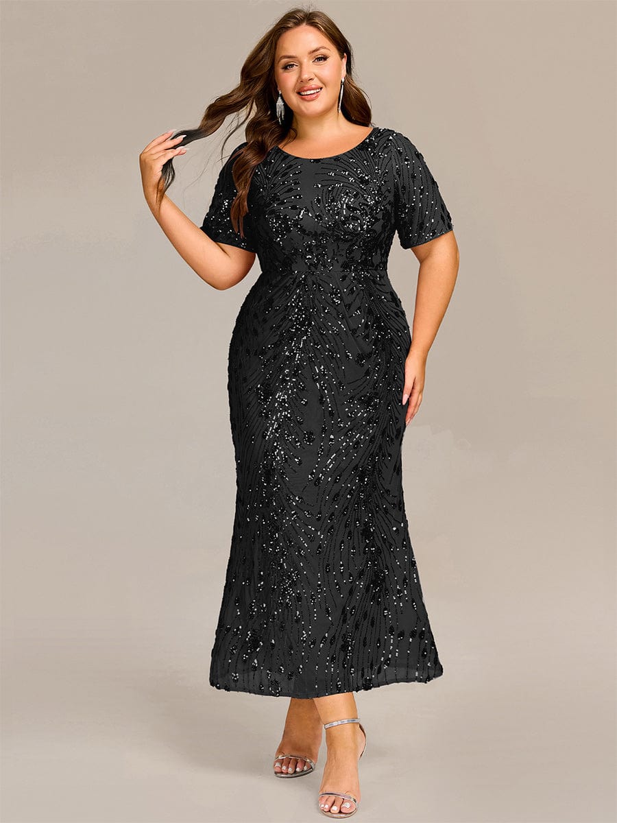 ever HAYLEN|Plus Size Sequin Mermaid Mother of the Bride Dress