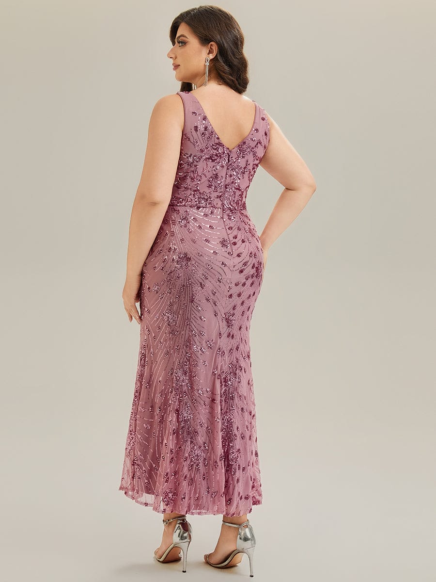 pretty JUNIPER|Plus Size Bodycon Sequin Slit Wedding Guest Dress