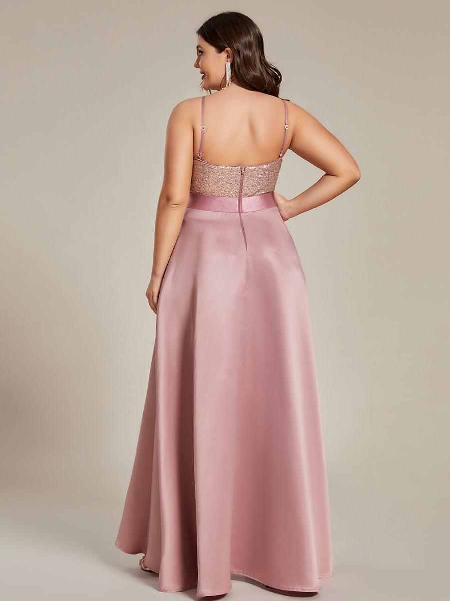 pretty ALYNA|High Low Sleeveless Plus Size Dresses With Sequin for Evening