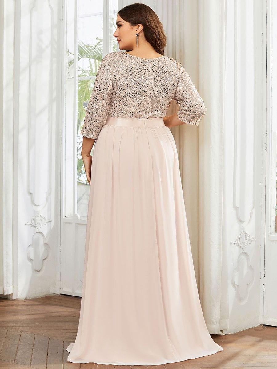 pretty FLORENCE|Plus Size Sequin 3/4 Sleeves Dresses