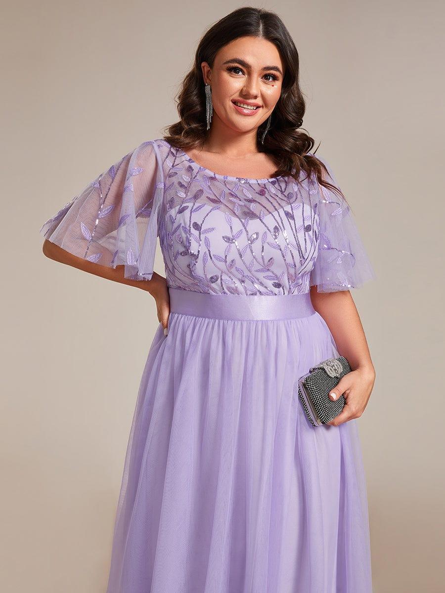 pretty SAPHIR|Plus Size Women's Embroidery Evening Dresses with Short Sleeve