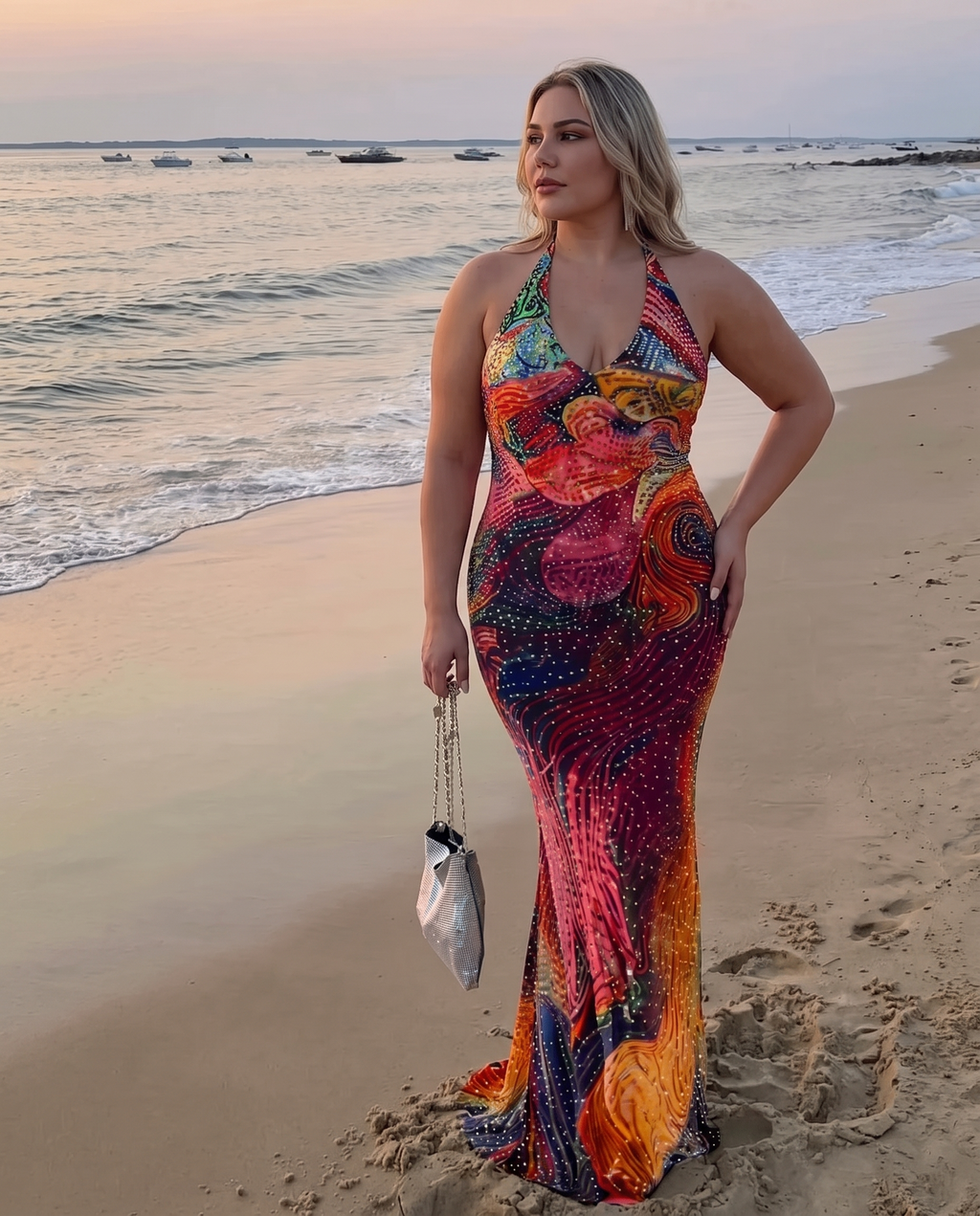 Esmeralda Crystal Maxi Dress