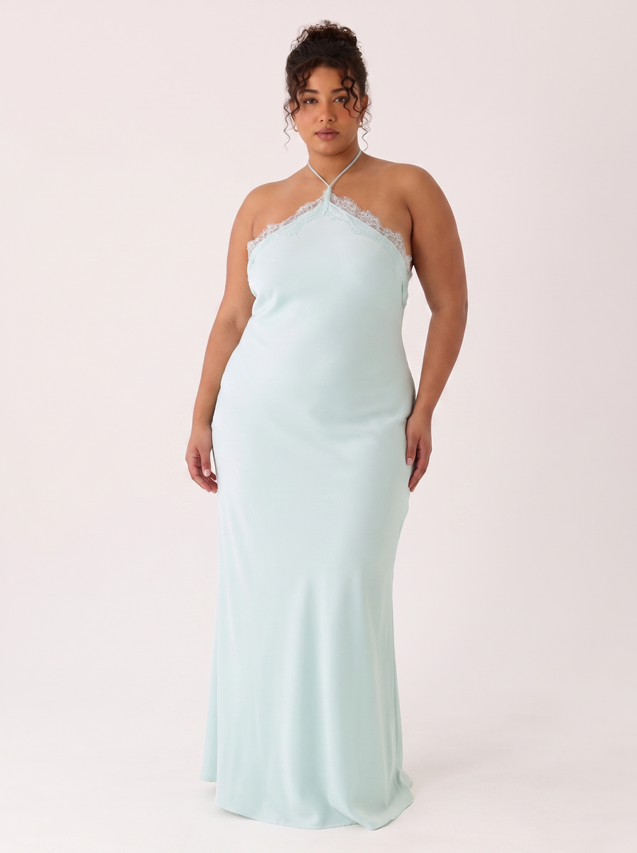Samaria Halter Maxi Dress Blue