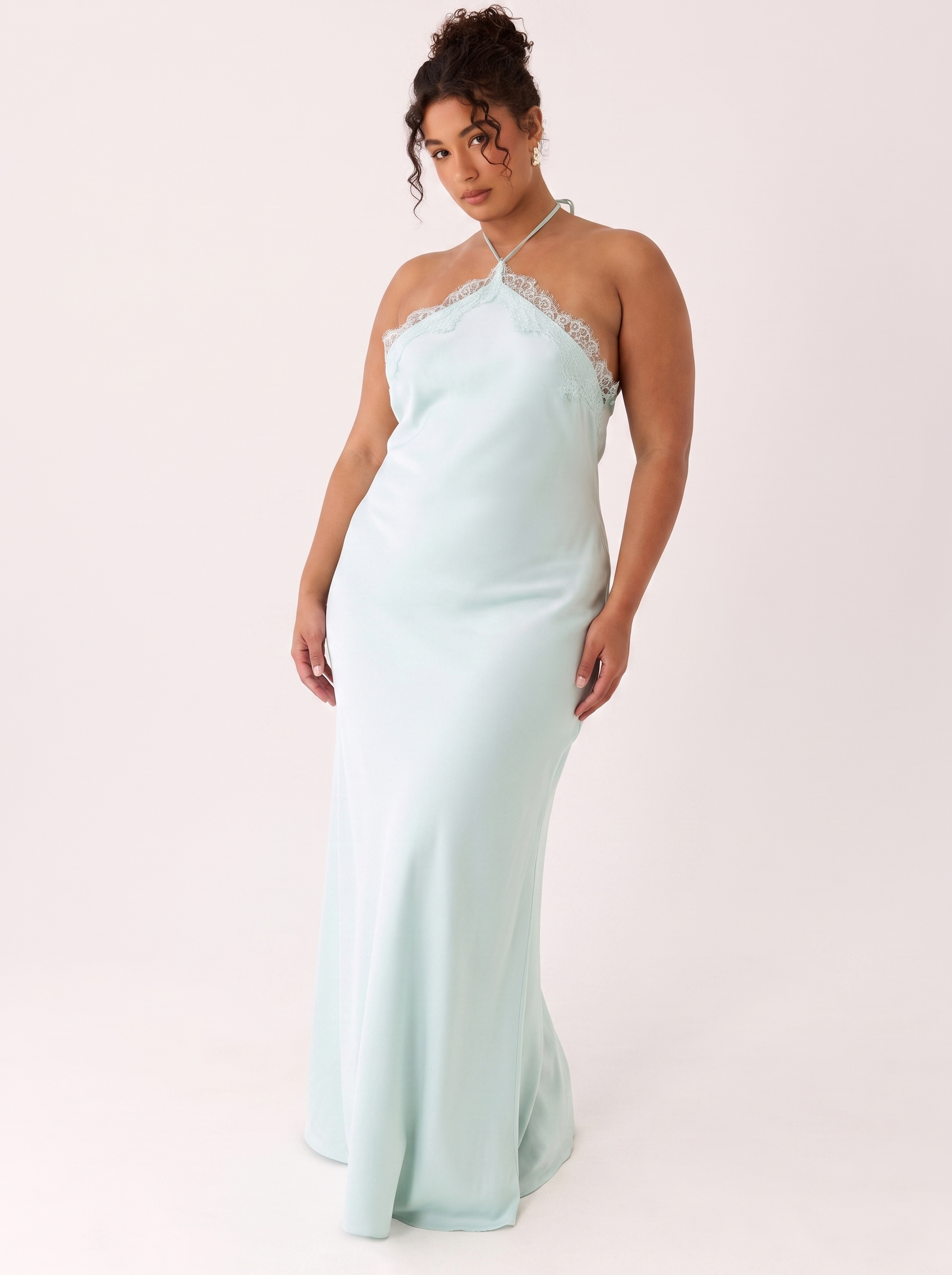 Samaria Halter Maxi Dress Blue